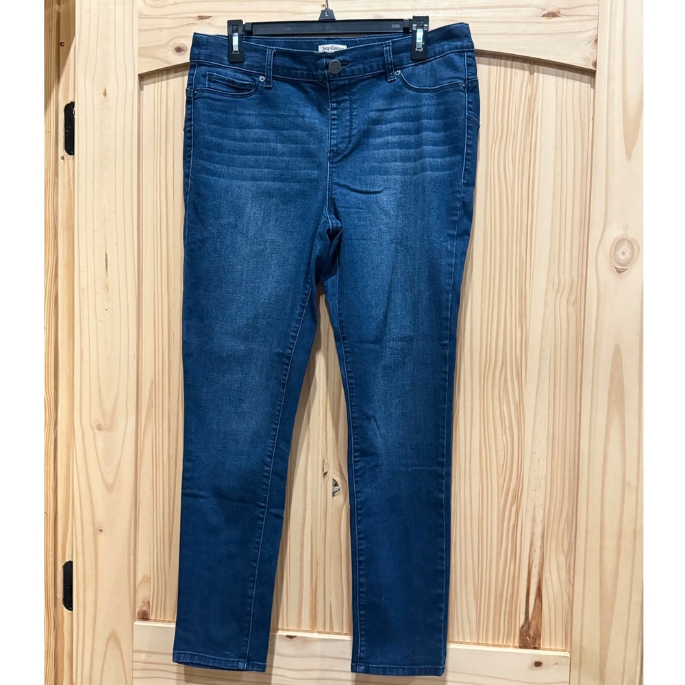 Juicy Couture Womens Dark Wash Skinny Jeans Size 12 Stretch Denim Blue